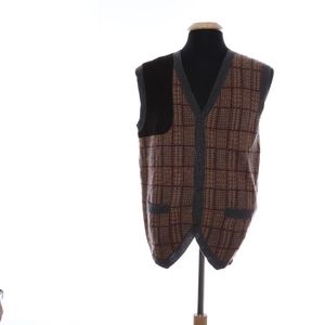 Cesarani Brown Button Front Vest Mens L